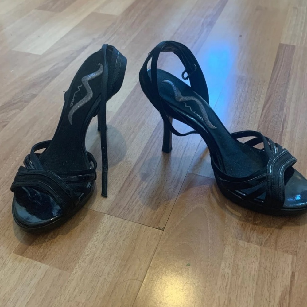 Black strappy heels